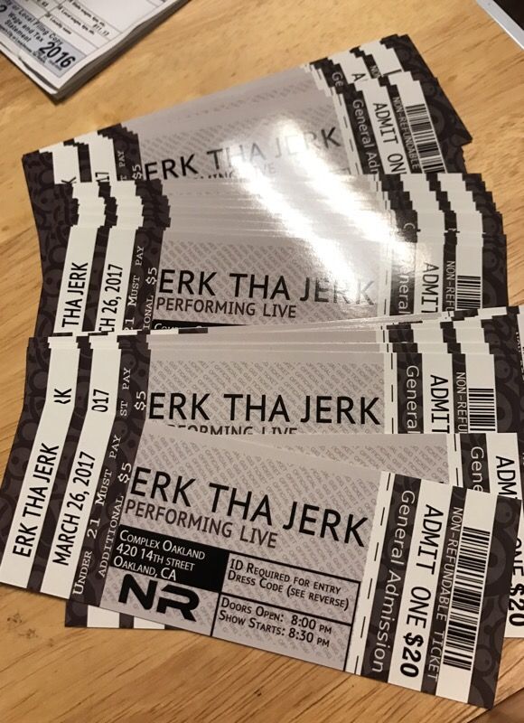 TICKETS FOR ERK THA JERK (KEVIN ALLEN)