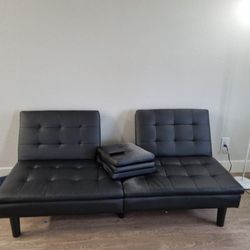Black Leather Sofa For Free