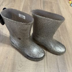 Silver Rain Boots Size 13 Kids
