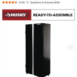 HUSKY 24-Gauge Steel Freestanding Garage Cabinet in Black (48 in. W x 72 in. H x 18.3 in. D