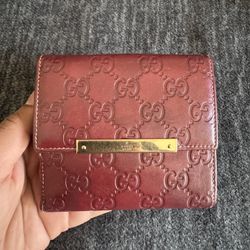 Authentic Gucci Guccissima Bifold Card Wallet 