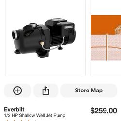 Everbilt 1/2 HP Shallow Well Jet Pump – Open Box, Like New