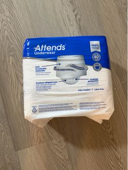 Attends Underwear Extra Heavy Absorbency Large 18 Count New Sealed Adult Diapers