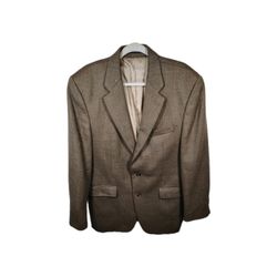 Chaps Pure Wool Brown Tan Sports Coat Jacket 2 Button Blazer [COPY]