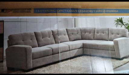 Fabric Sectional Sofa Gray New ( 2 Available)