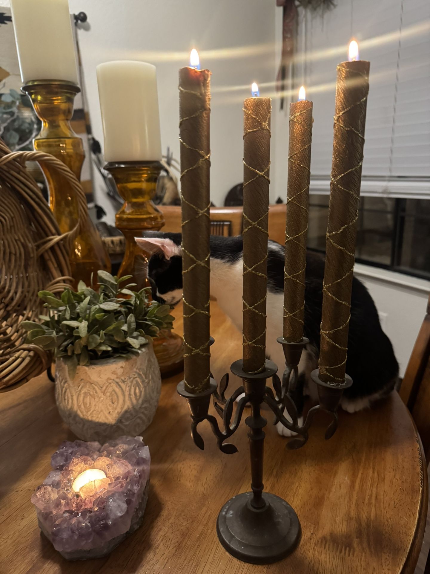 Antique Brass Candelabra