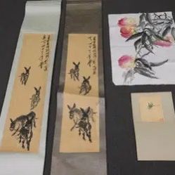 Vintage Chinese Water Color Panel & Print Scrolls