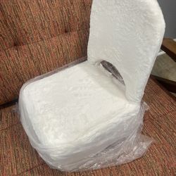 Faux Fur Soft Ottoman For Vanity