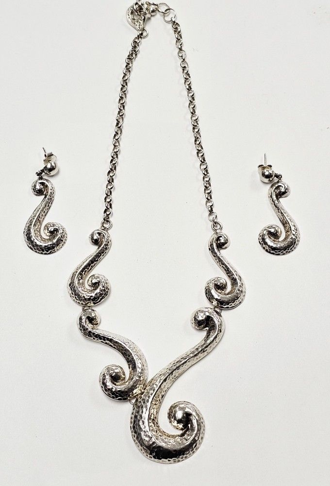Vintage Taxco 950 Silver Necklace Set #14042