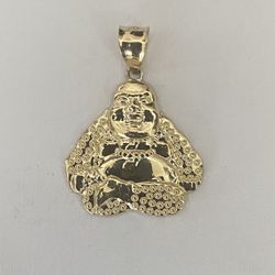10k Real Gold Buddha Pendant Charm