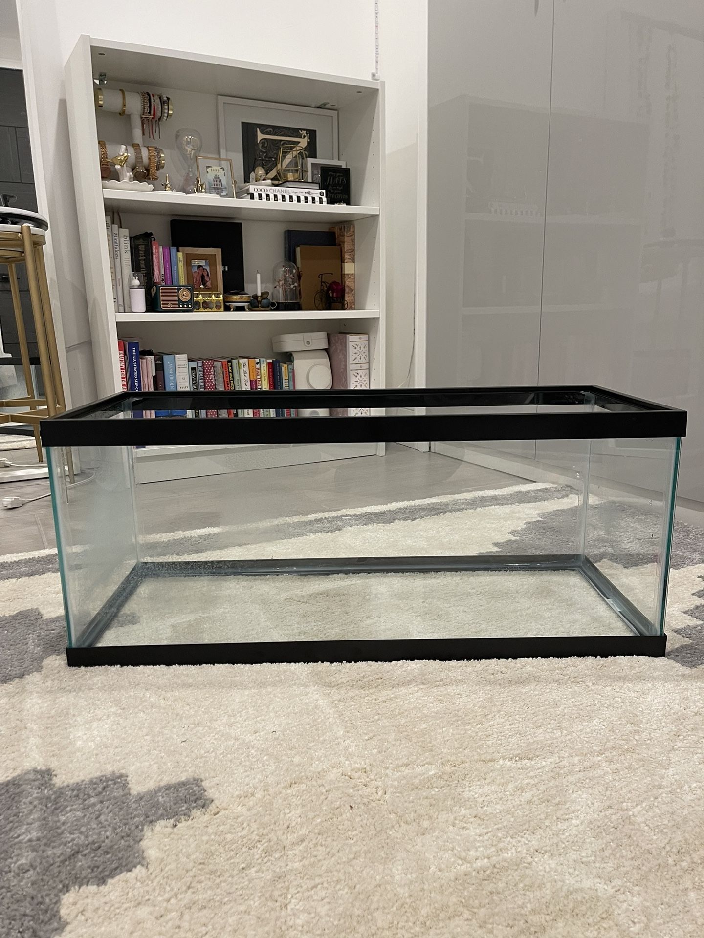 20 Gallon Aquarium, With Decors, Small Filter And Water Heater 