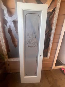 Pantry Door with Etched Frosted Glass Panel