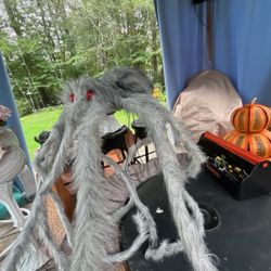 Halloween Grey Large Spider Can Be Shaped Good Cond