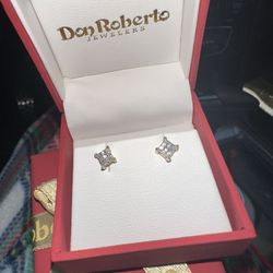 10k Gold Diamonds Earrings 