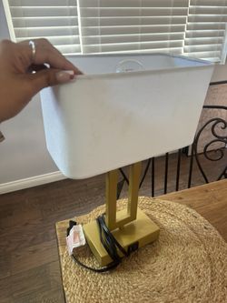 Gold & White Table Lamp