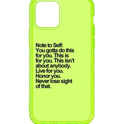 Neon Lime Letter Graphic Phone Case For iPhone 14 Pro Max 