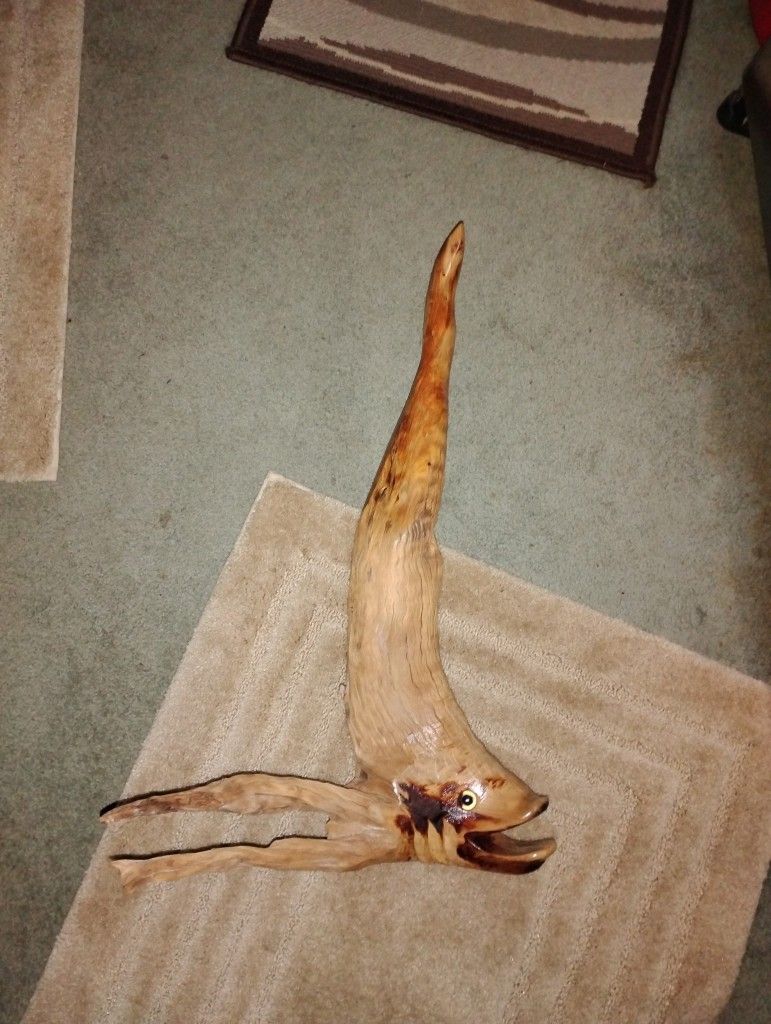 unique handcrafted driftwood fish mount
