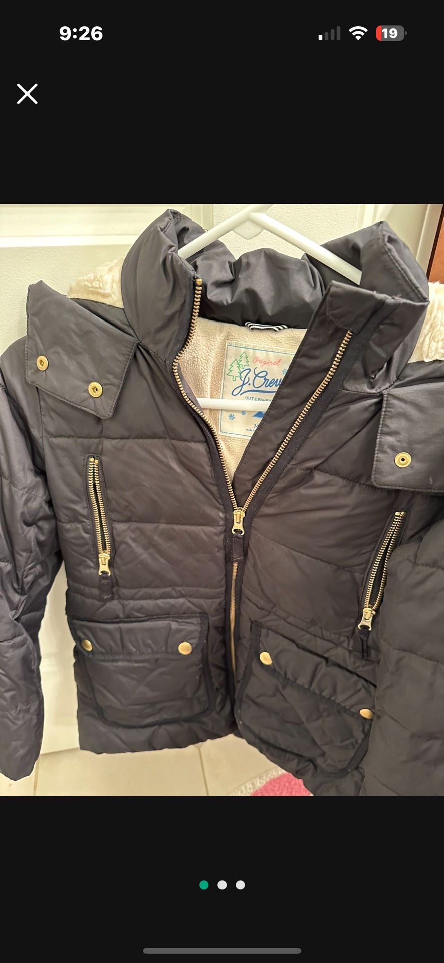 Jcrew Black Puffer jacket Size Medium