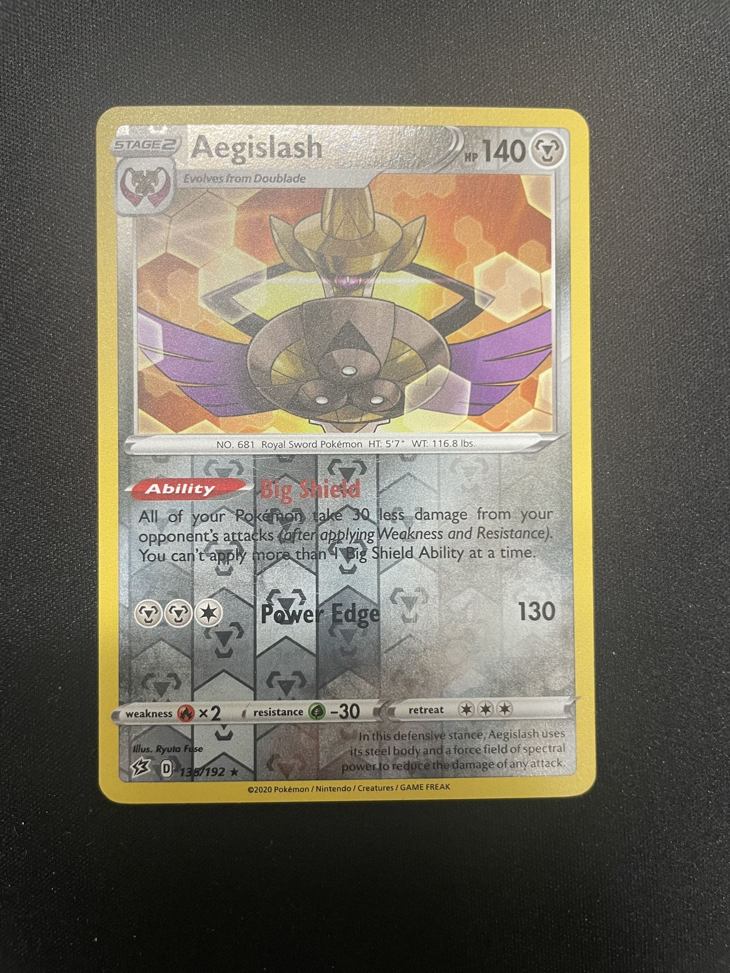Aegislash 135/192 Rare Rebel Clash Pokemon