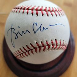 President Bill Clinton Signed Major League Baseball Autographed 