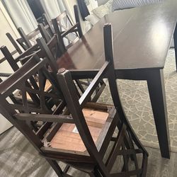 Wood dining table, 8 chairs $150 OBO