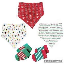 NEW!!! HB Holiday Handkerchief Bibs & Socks