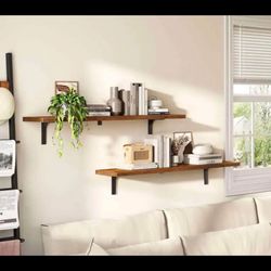 New 2 Wall Shelves Withs Brackets