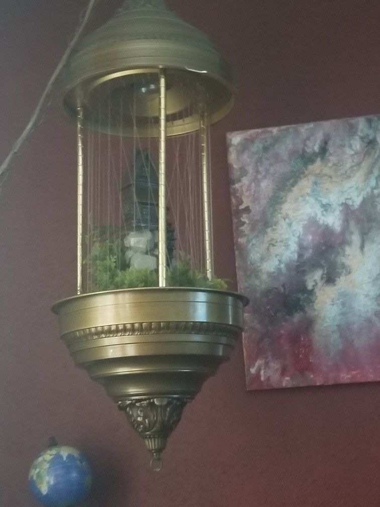 Working Vintage Hanging Oil Lamp