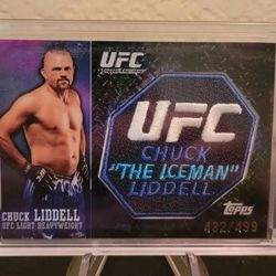 🔥 2009 Topps UFC Chuck Liddell Light Heavyweight Patch Card #432/499 RARE! 🔥