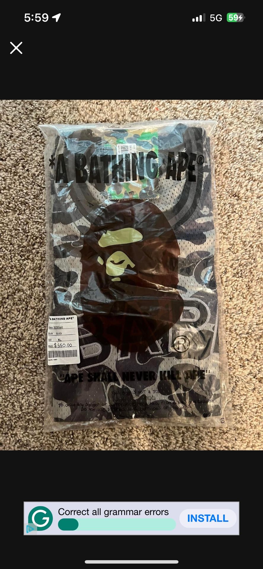 Bape Camo Basketball Jersey