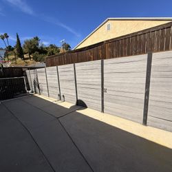 Fence With Metal Posts And Decking Composite 
