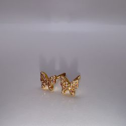 Diamond Butterfly Earrings 