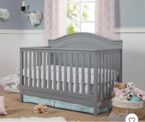 Gray Convertible Baby Crib
