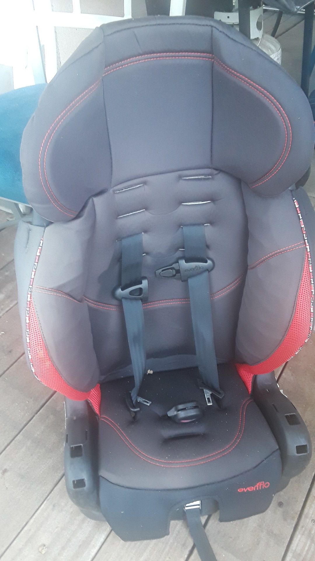 Evenflo black and red car seat