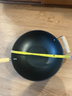Carbon Steel Wok Or Pan with Wooden Handles