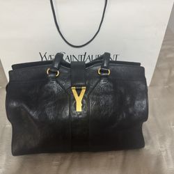Yves Saint Laurent YSL Cabas Chyc Black Leather Satchel Saint Laurent Paris 100% original!!