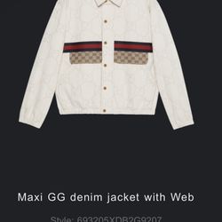 Gucci Ivory Denim Jacket And Pants