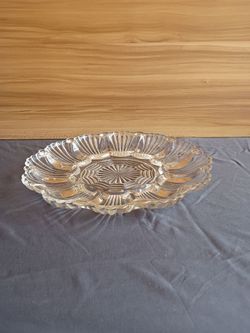 Vintage Anchor Hocking clear pressed glass deviled egg plate