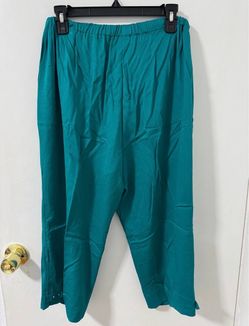 East 5th Women’s Teal Green Casual Elastic Pull On Pants Medium Straight Leg