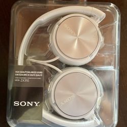 SONY White Quick Folding Headphones 