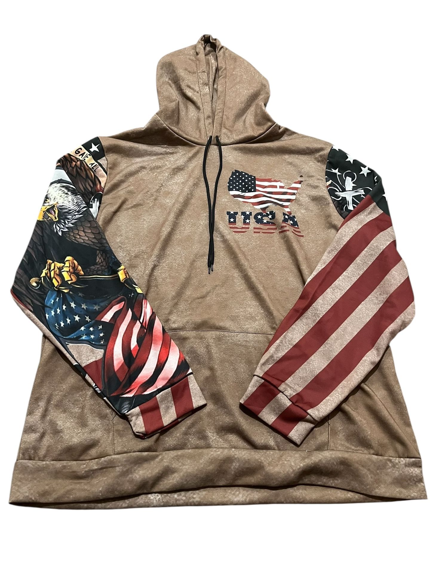 Zocavia American Flag Hoodie Mens XL Patriotic Graphic Sweatshirt