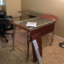 L shapes Glass Office Desk
