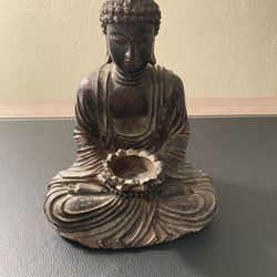 Small Buddha,  Holds A Mini Candle.  