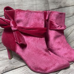 Booties Ankle Boots Women’s heels Hot Pink 9 WW Extra Wide 