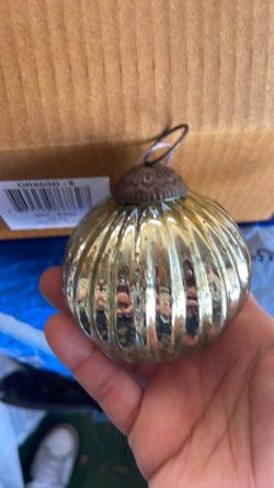 Gold Mercury Glass Christmas Ornament