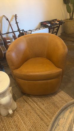 Italian leather club chair