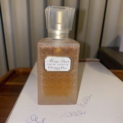 vintage frosted glass bottle of Miss Dior Eau de Toilette from Christian Dior.