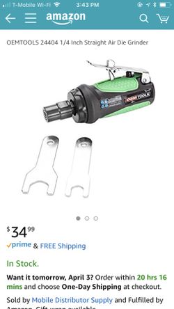 (New in box) OEM Tools 1/4” Straight Air Die Grinder