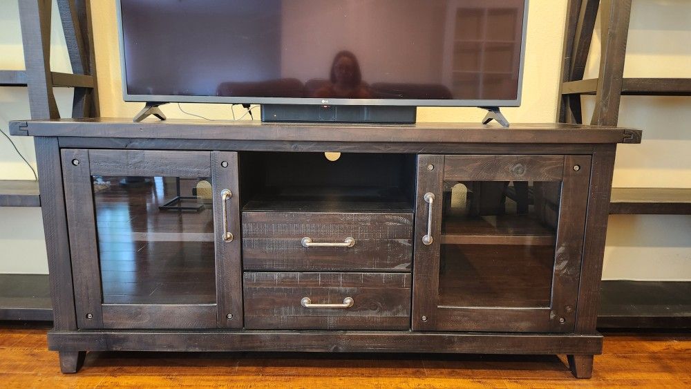 Beautiful Solid Wood Entertainment Center/TV Stand