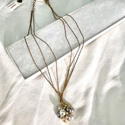 3pc New In Box Majorica 6 Strand 925 Sterling & Pearl Cluster Set 